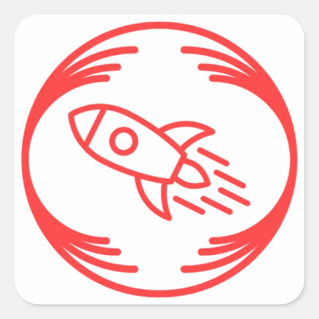 Funny image in the middle of a funny design square sticker (Front)