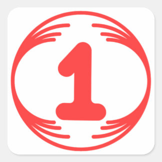 Funny image in the middle of a funny design square sticker