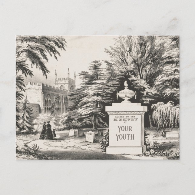 Funny "In Memory of Your Youth" Birthday Postcard (Front)