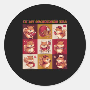 Funny In My Groundhog Era Football Happy Groundhog Classic Round Sticker