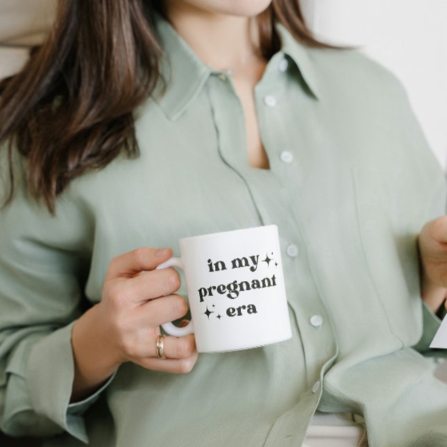 Funny in my pregnant era pregnancy gift Two-Tone coffee mug (Creator Uploaded)