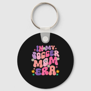 Funny In My Soccer Mom Era Groovy Graphic Key Ring