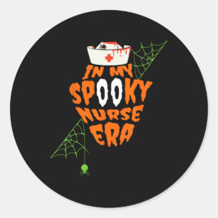 Funny In My Spooky Nurse Era Halloween Fall Season Classic Round Sticker