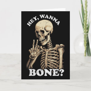 Funny Inappropriate Halloween For Men Women Skelet Card