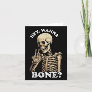 Funny Inappropriate Halloween For Men Women Skelet Card