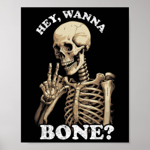 Funny Inappropriate Halloween For Men Women Skelet Poster