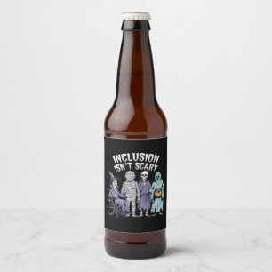 Funny Inclusion Isn't Scary Teacher Halloween 2024 Beer Bottle Label
