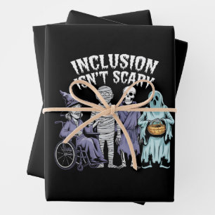 Funny Inclusion Isn't Scary Teacher Halloween 2024 Wrapping Paper Sheet