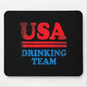 Funny Independence Day apparel USA Drinking Team Mouse Mat