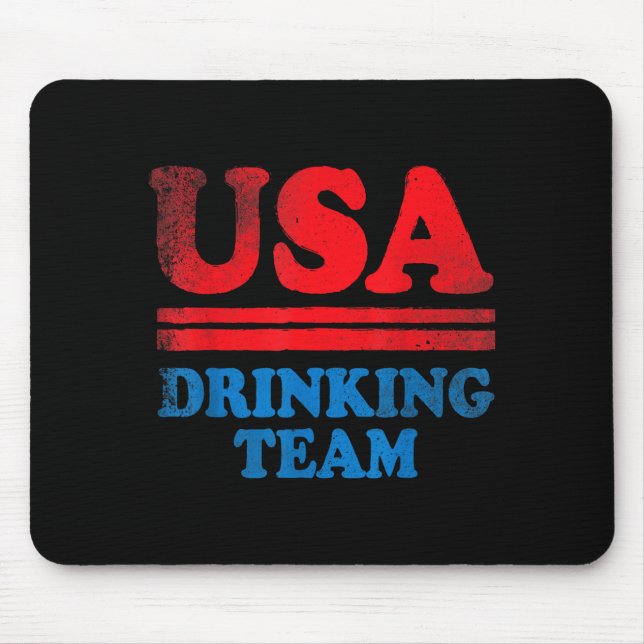 Funny Independence Day apparel USA Drinking Team Mouse Mat (Front)