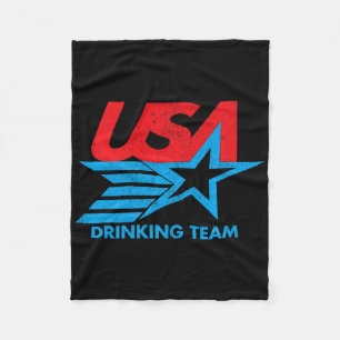 Funny Independence Day T Shirt Usa Drinking Team 4 Fleece Blanket