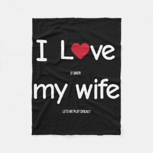 Funny Indian Pakistani Wife Husnd Quote Cricket Jo Fleece Blanket
