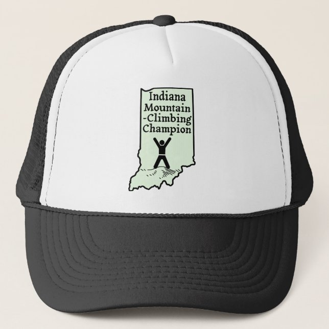 Funny Indiana Mountain Climbing Champion Trucker Hat (Front)