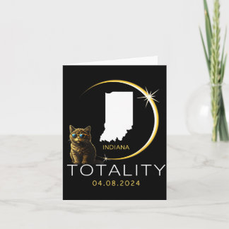 Funny Indiana Total Solar Eclipse Cat Card