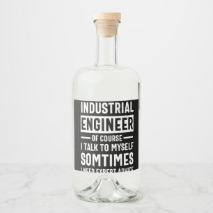 Funny Industrial  Engineer Gift Liquor Bottle Label