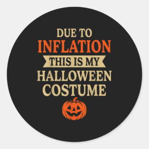 Funny Inflation Halloween Costume Couple Matching Classic Round Sticker