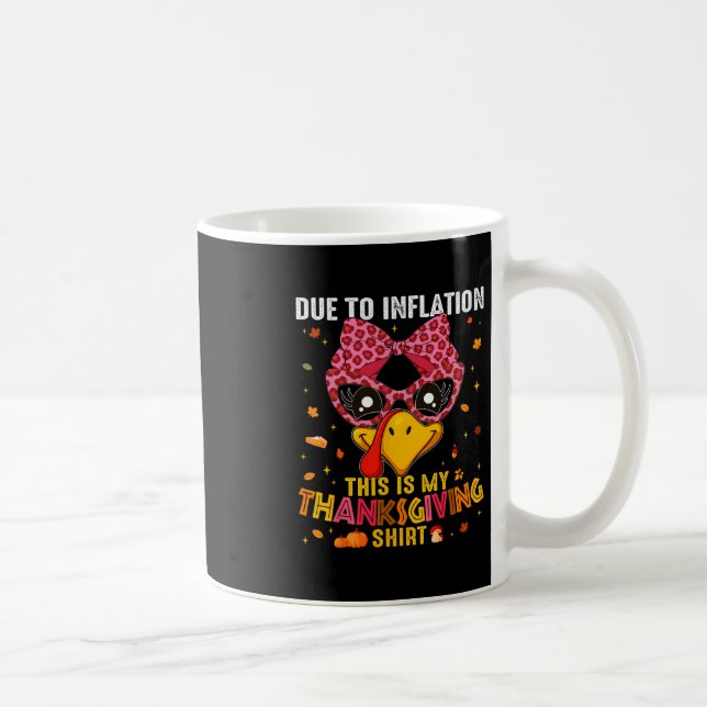 Funny Inflation Thanksgiving Leopard Costume Pilgr Coffee Mug (Right)