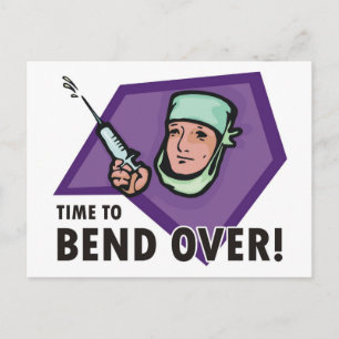 Funny injection doctor / nurse - squirting syringe postcard
