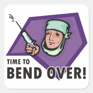 Funny injection doctor / nurse - squirting syringe square sticker