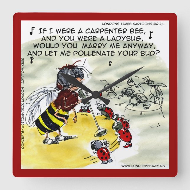 Funny Insect Nightclub Singer Wall Clock (Front)