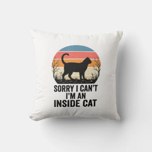 Funny Inside Cat Vintage Cat Lover Design_1 Cushion