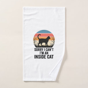 Funny Inside Cat Vintage Cat Lover Design_1 Hand Towel