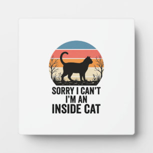 Funny Inside Cat Vintage Cat Lover Design_1 Plaque