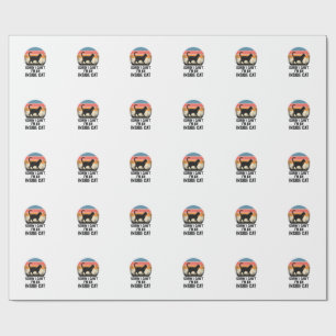 Funny Inside Cat Vintage Cat Lover Design_1 Wrapping Paper