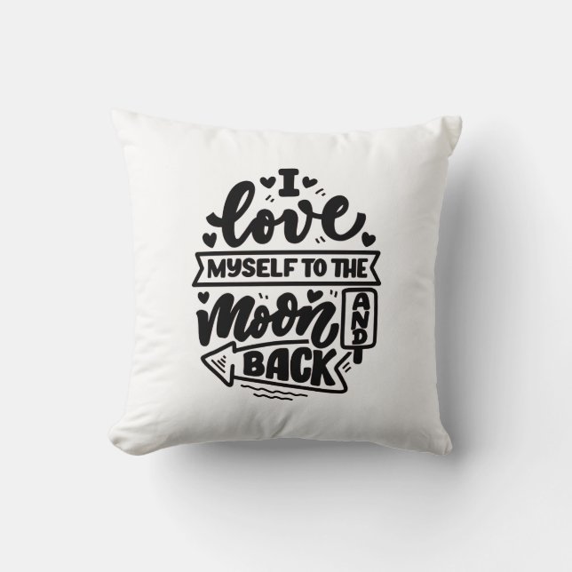 Funny Inspirational Calligraphy Throw Pillow (Front)
