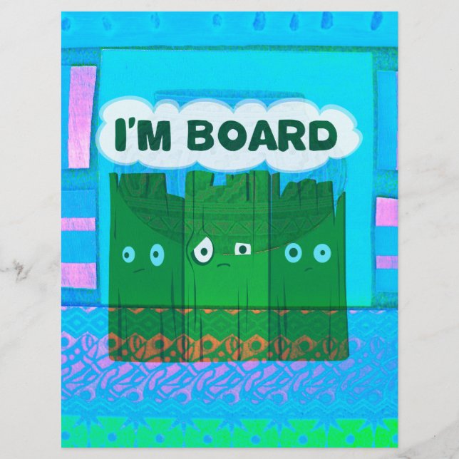 Funny Inspirational Graphic: I Am Bored Text Art (Front)