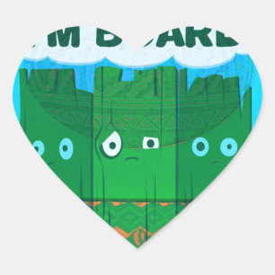 Funny Inspirational Graphic: I Am Bored Text Art Heart Sticker