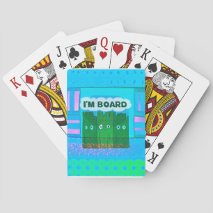 Funny Inspirational Graphic: I Am Bored Text Art Playing Cards