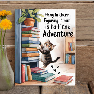 Funny Inspirational Hang In There Cat Acrylic Sign