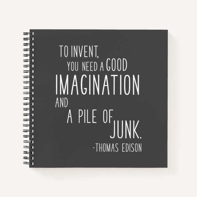 Funny Inspirational Imagination Inventor Quote Notebook (Front)