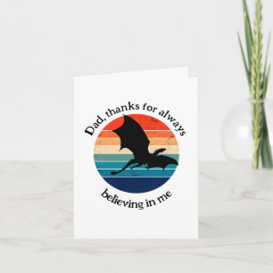 Funny Inspirational Retro Dragon Father's Day Card