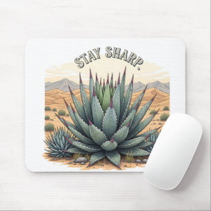 Funny Inspirational Stay Sharp Succulent Office  Mouse Mat