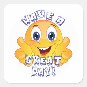 Funny Inspirational Sticker Happy Face Thumbs up