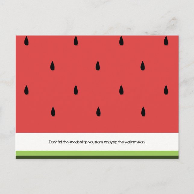 Funny & Inspirational Watermelon Postcard (Front)