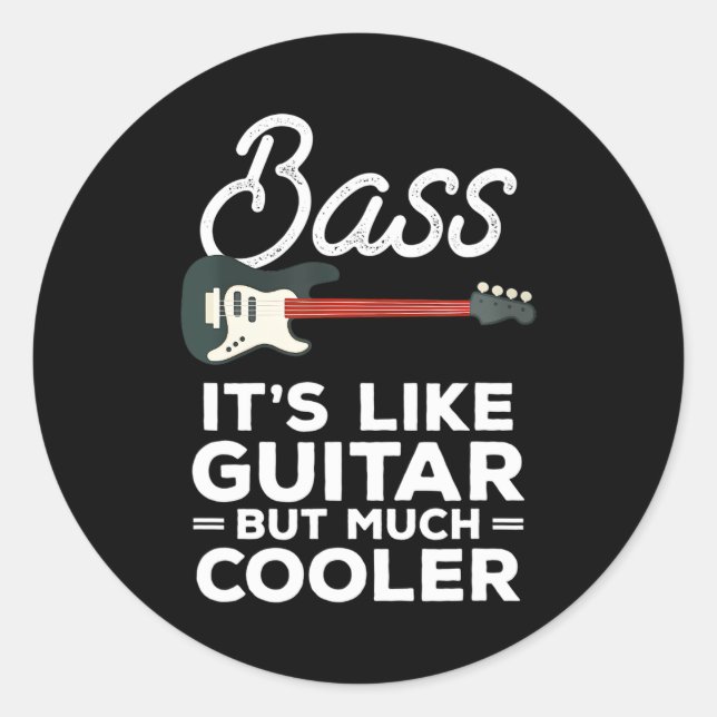 Funny Instrument Bass Guitar A Bass Player Classic Round Sticker (Front)