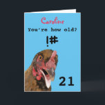 Funny insulting joke chicken 21st birthday card<br><div class="desc">🌶️ Put a smile on a face with this funny insulting age joke chicken 21st birthday card! - Simply click to personalise this design 🔥 My promises - This design has unique hand drawn elements (drawn my me!) - It is designed with you in mind 🙏 Thank you for supporting...</div>