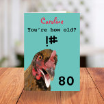Funny insulting joke chicken 80th birthday card<br><div class="desc">🌶️ Put a smile on a face with this funny insulting age joke chicken 80th birthday card! - Simply click to personalise this design 🔥 My promises - This design has unique hand drawn elements (drawn my me!) - It is designed with you in mind 🙏 Thank you for supporting...</div>