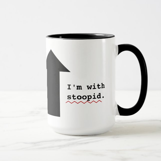 Funny Insults Im With Stupid Spell Check Mug (Right)