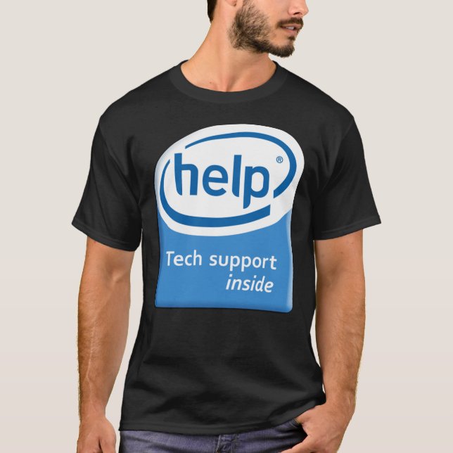 Funny Intel Parody Logo Computer Tech Support Esse T-Shirt (Front)