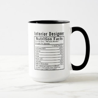 Funny Interior Designer Nutrition Facts Creative Mug