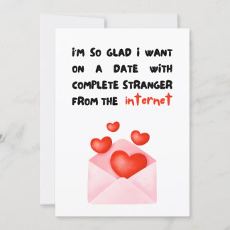 Funny Internet Dating Stranger Valentine's Day Card