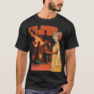 Funny Internet Meme Smiling Girl with Burning Hous T-Shirt