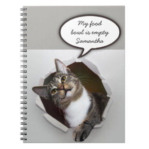 Funny Interrupting Cat Personalised Message Notebook