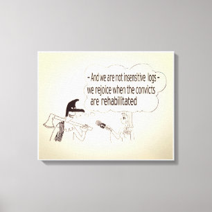 Funny "Interview" Stretched Canvas Print