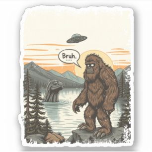 Funny Introvert Bigfoot Sasquatch Loch Ness Retro