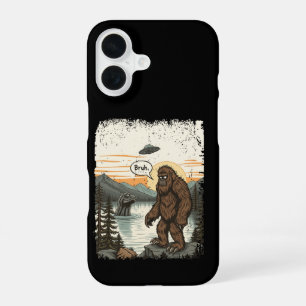 Funny Introvert Bigfoot Sasquatch Loch Ness Retro iPhone 16 Case